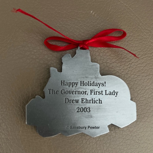 2003 Maryland Governor Ehrlich Pewter Holiday Ornament Christmas MD Republican - Picture 4 of 14